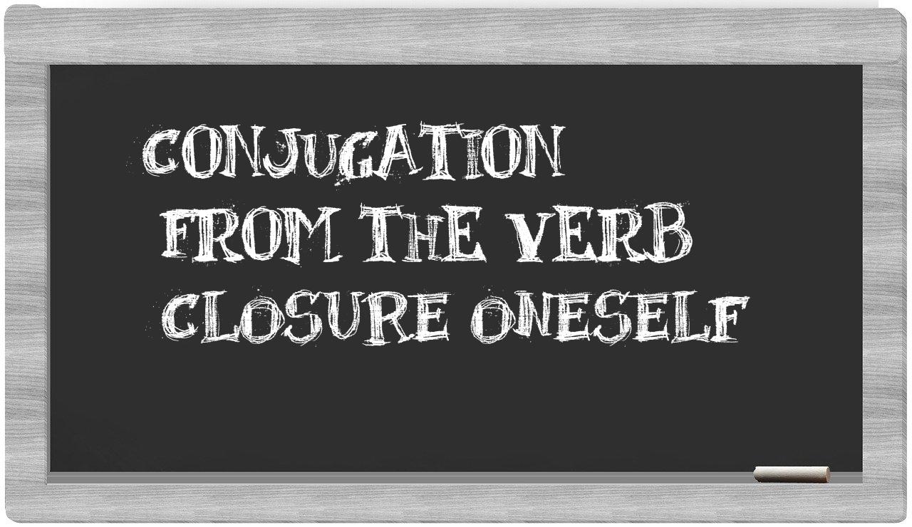 ¿closure oneself en sílabas?