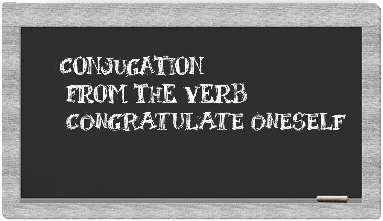 ¿congratulate oneself en sílabas?