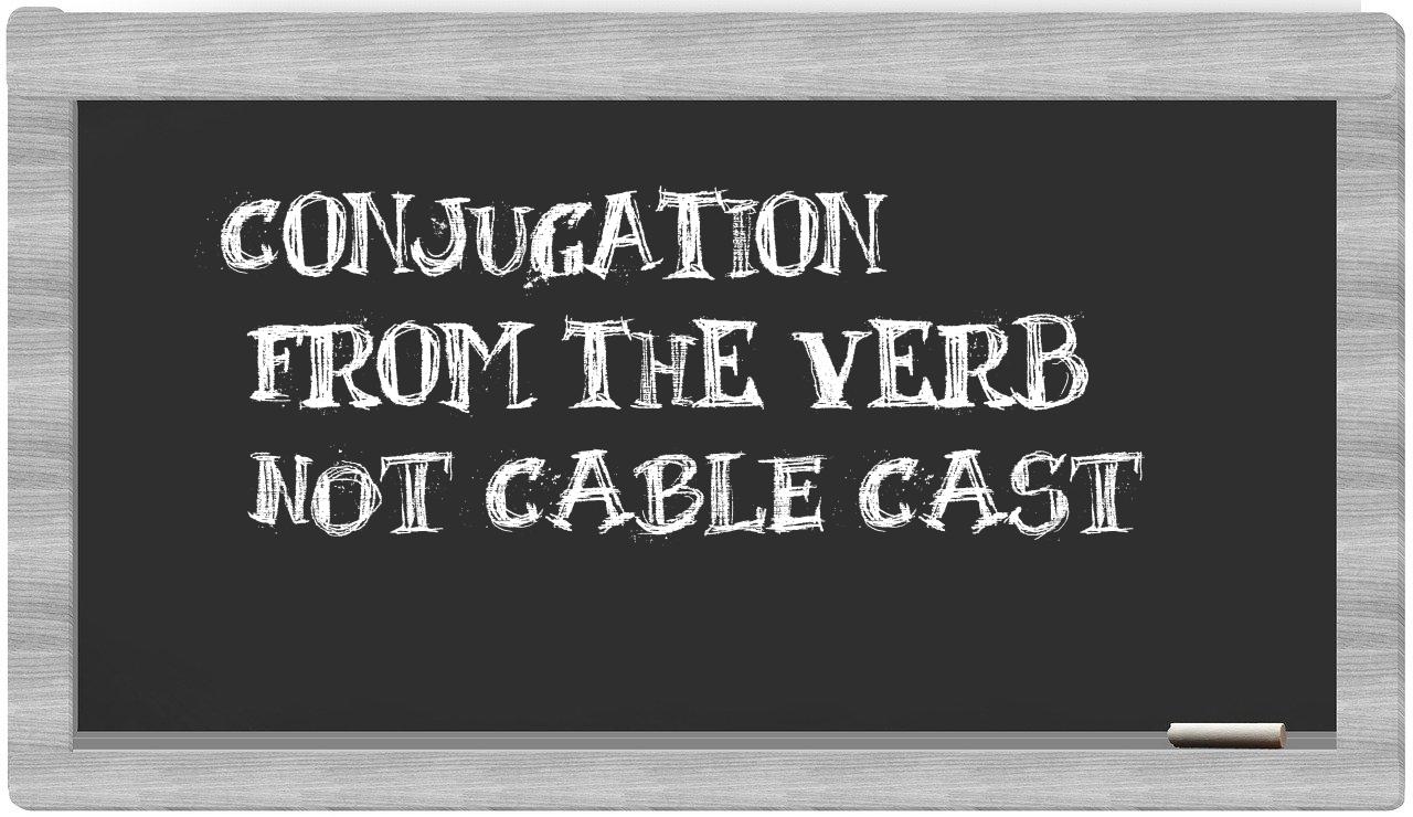 ¿not cable cast en sílabas?