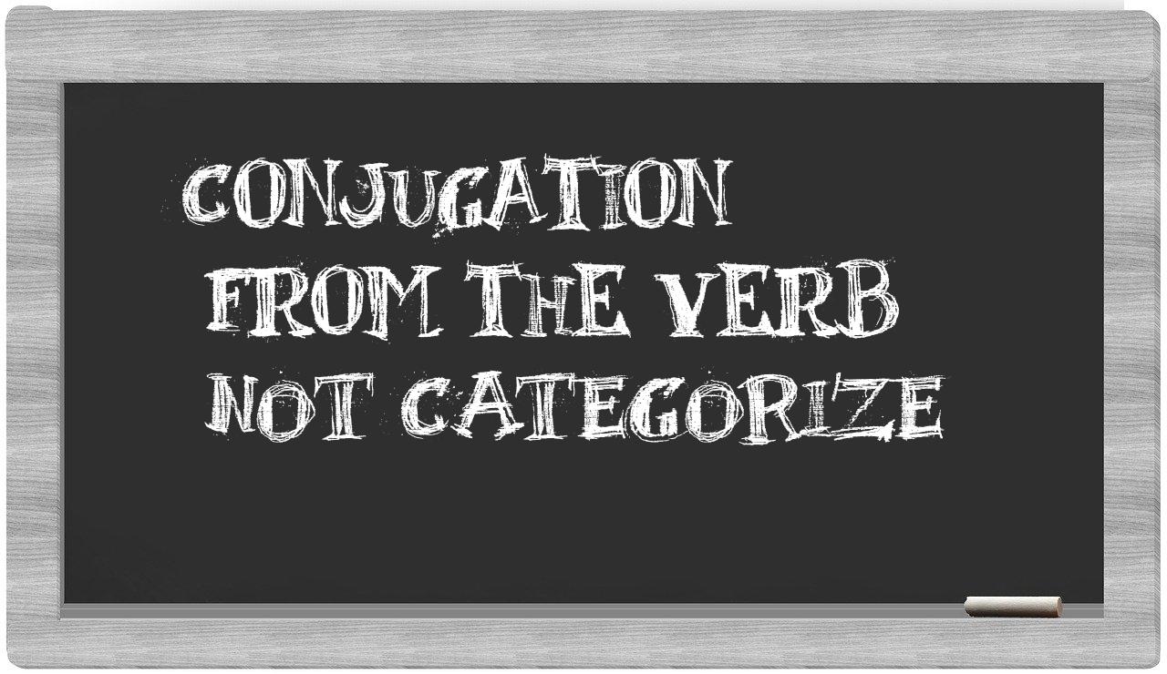 ¿not categorize en sílabas?