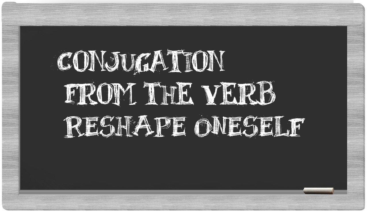 ¿reshape oneself en sílabas?