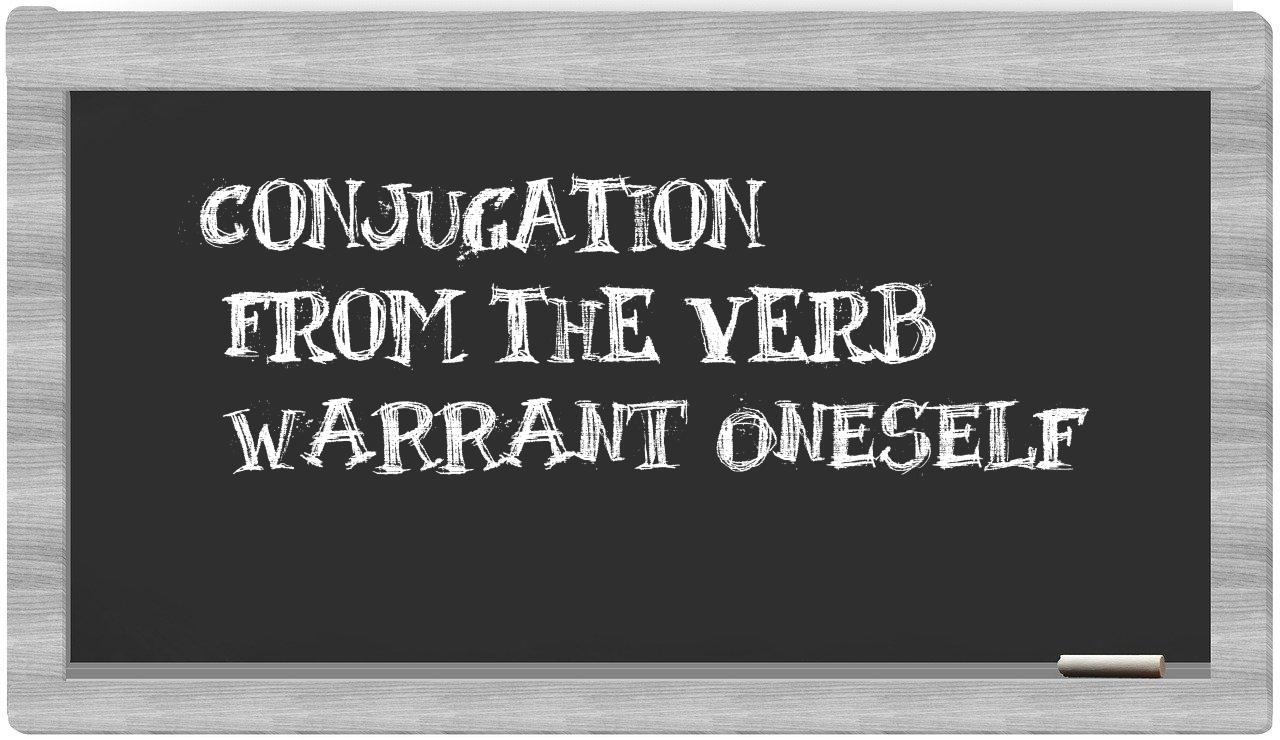 ¿warrant oneself en sílabas?