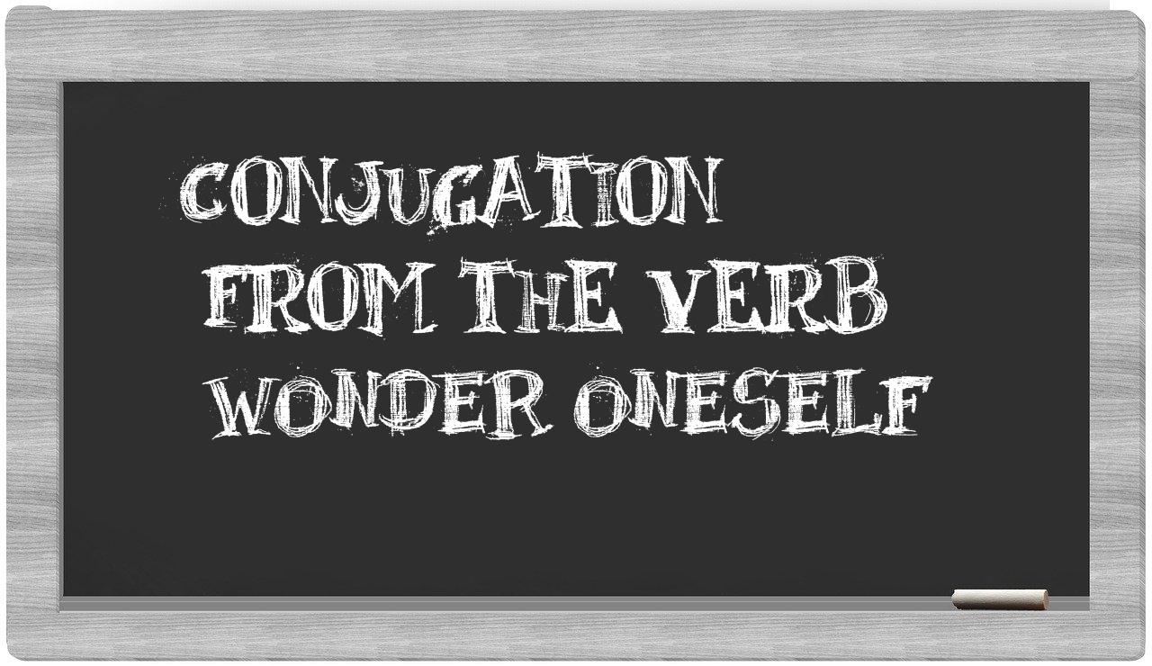 ¿wonder oneself en sílabas?